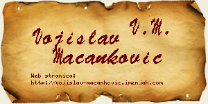Vojislav Macanković vizit kartica